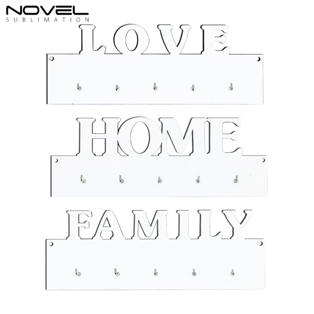 Sublimation MDF LOVE HOME FAMILY Shape Key Hanging Single Side Printing