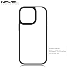 New arrival Sublimation 2D TPU Magsafe Phone Case For iPhone 15 Series Support Wireless Charging with Soft Film Insert