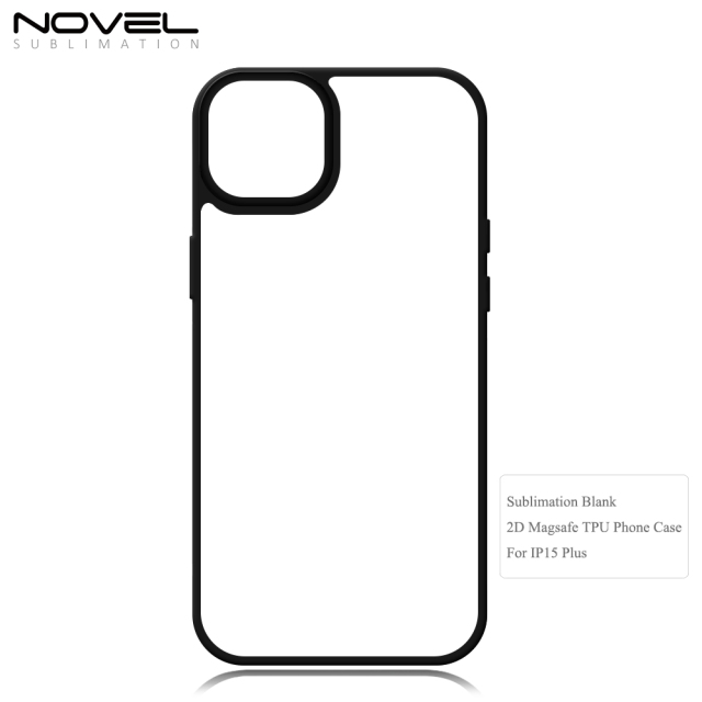 New arrival Sublimation 2D TPU Magsafe Phone Case For iPhone 15 Series Support Wireless Charging with Soft Film Insert