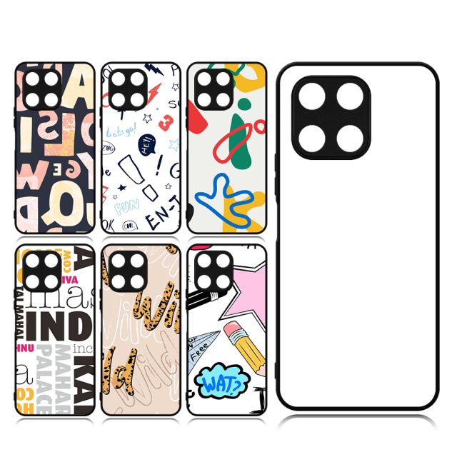 Smooth Sides!!! For Huawei Honor X6a,X8 5G Sublimation 2D TPU Cell Phone Case Cover With Aluminum Sheet