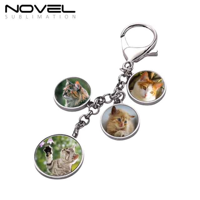 Sublimation Metal Keyring Custom Charms Set Keychain Family Photo Keychain Tag