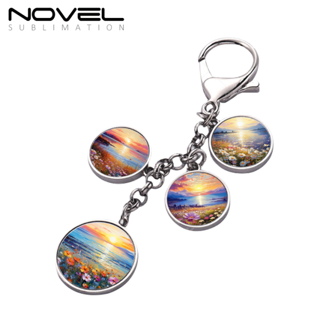 Sublimation Metal Keyring Custom Charms Set Keychain Family Photo Keychain Tag