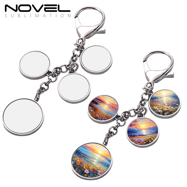 Sublimation Metal Keyring Custom Charms Set Keychain Family Photo Keychain Tag