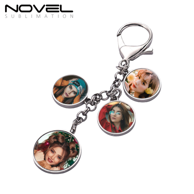 Sublimation Metal Keyring Custom Charms Set Keychain Family Photo Keychain Tag