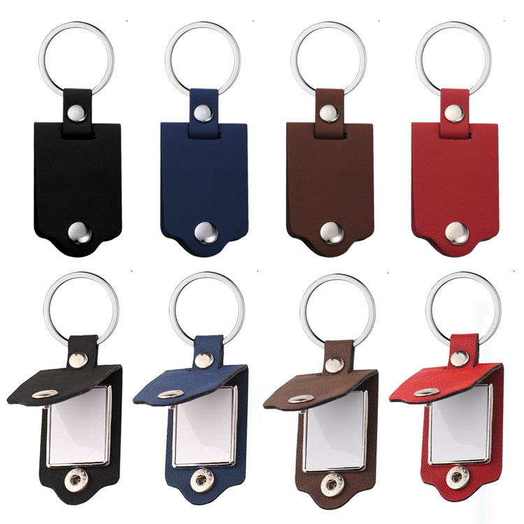 New Arrival Sublimation PU Frame DIY Keychain Heat Transfer Keyring