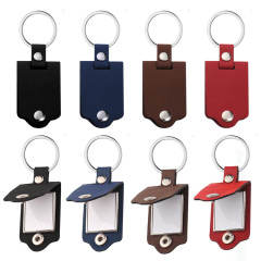 New Arrival Sublimation PU Frame DIY Keychain Heat Transfer Keyring Keyring