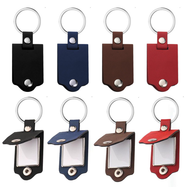 New Arrival Sublimation PU Frame DIY Keychain Heat Transfer Keyring Keyring