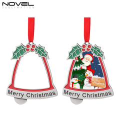 Sublimation Christmas Blank Bell Shaped Heat Transfer Christmas Tree Hanging Decoration for DIY Crafts