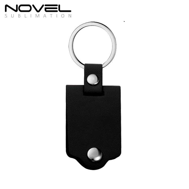 New Arrival Sublimation PU Frame DIY Keychain Heat Transfer Keyring