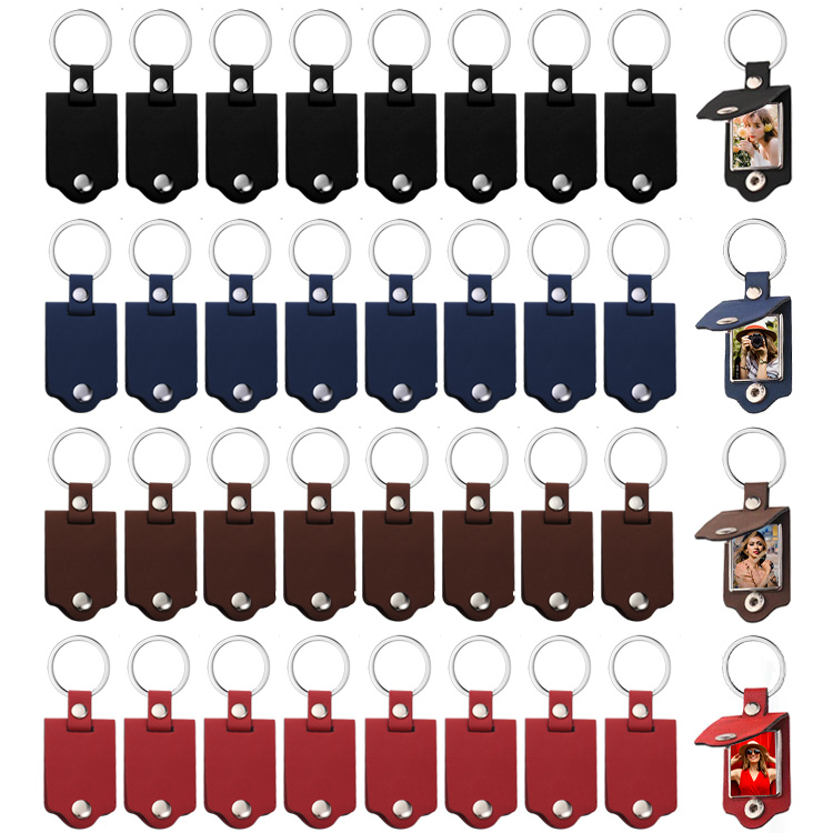 New Arrival Sublimation PU Frame DIY Keychain Heat Transfer Keyring