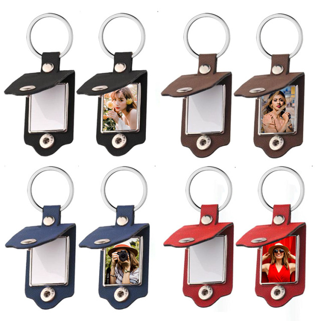 New Arrival Sublimation PU Frame DIY Keychain Heat Transfer Keyring Keyring