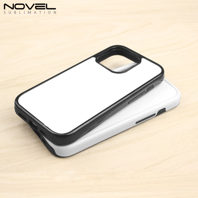 For iPhone 15/14 Series Strong Protection Sublimation 2D 2IN1 Case Heavy Duty Phone Case