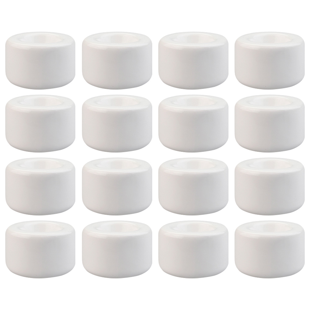 Custom Design Sublimation White Ceramic Candle Holder with Elegant Designs and Practical Functions