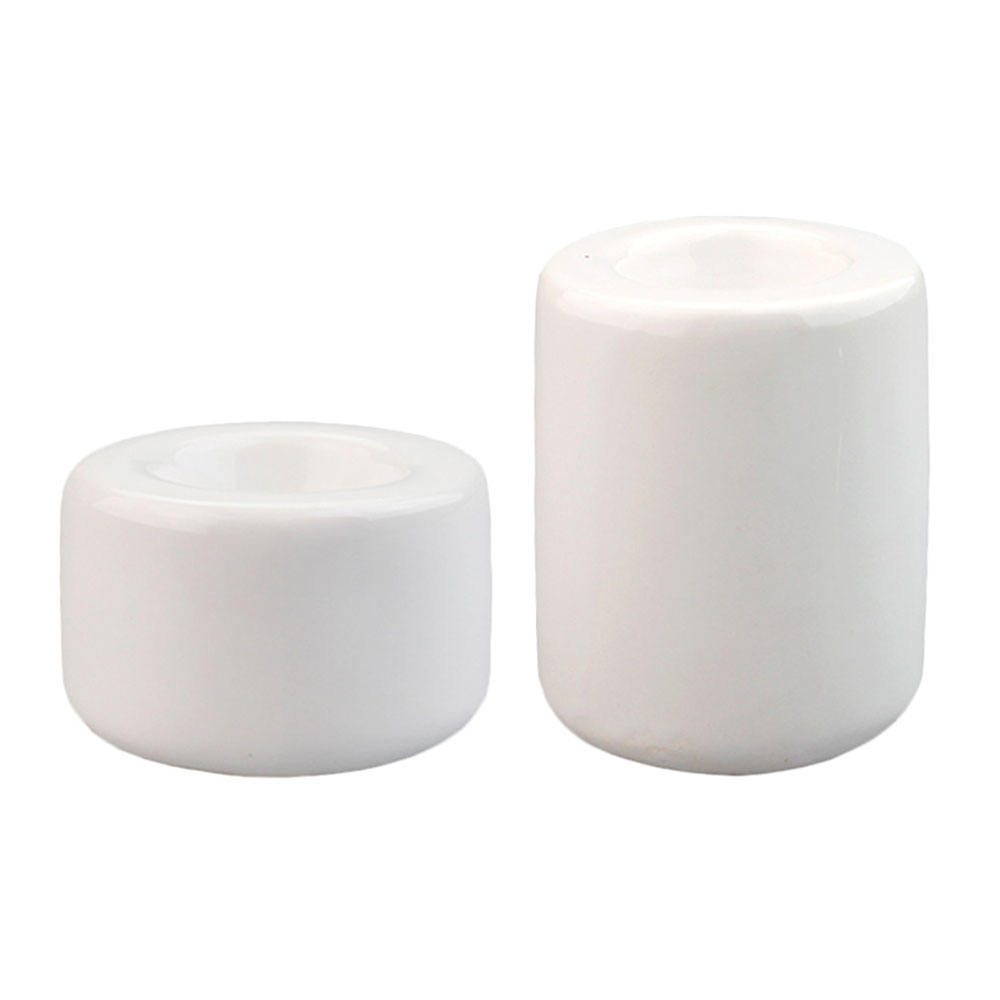 Custom Design Sublimation White Ceramic Candle Holder with Elegant Designs and Practical Functions