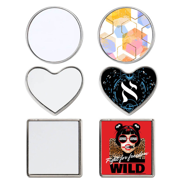 Sublimation Blank Pins DIY Button Badge Kit Sublimation Silver Blank Aluminum Sheet with Pin Backs