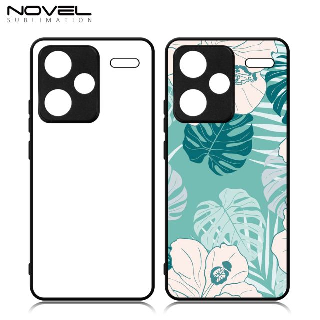 For Redmi Note 13 Pro + DIY Logo Sublimation Blank 2D TPU Phone Case With Aluminum Insert