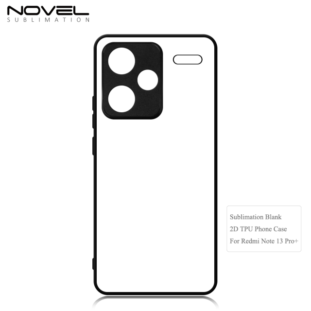 For Redmi Note 13 Pro + DIY Logo Sublimation Blank 2D TPU Phone Case With Aluminum Insert