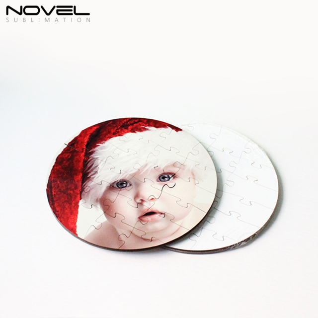 NSPZ-008 Personalized Round MDF Puzzle 24p