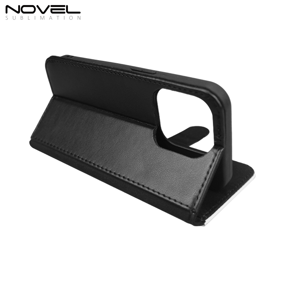 Sublimation Blank PU Leather Flip Phone Case Wallet TPU Inside with 3 Card Holder and Stand for iPhone 17/16/15/14/13/12/11 Series