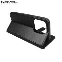 Sublimation Blank PU Leather Flip Phone Case Wallet TPU Inside with 3 Card Holder and Stand for iPhone 15/13/12/11 Series