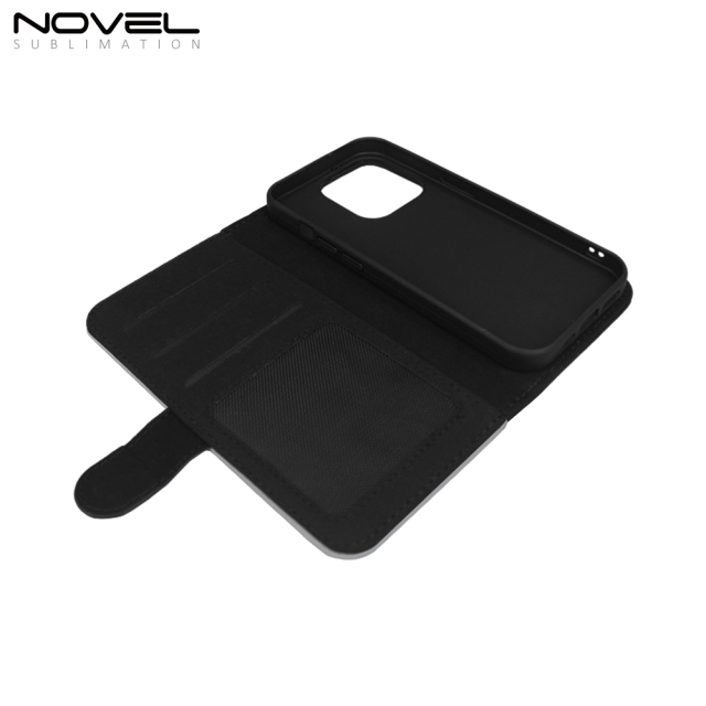 Sublimation Blank PU Leather Flip Phone Case Wallet TPU Inside with 3 Card Holder and Stand for iPhone 15/13/12/11 Series