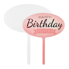Sublimation Blank Acrylic Cake Toppers Creative Insert Card for Birthday Cake for Heat Transfer Printing Cake Insert