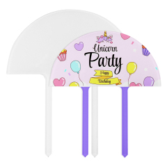Sublimation Blank Acrylic Cake Toppers Creative Insert Card for Birthday Cake for Heat Transfer Printing Cake Insert