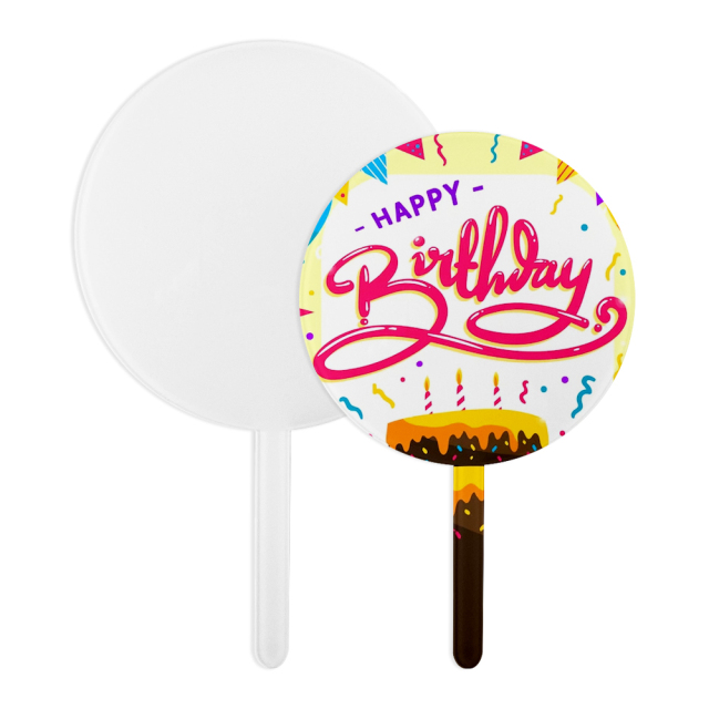 Sublimation Blank Acrylic Cake Toppers Creative Insert Card for Birthday Cake for Heat Transfer Printing Cake Insert