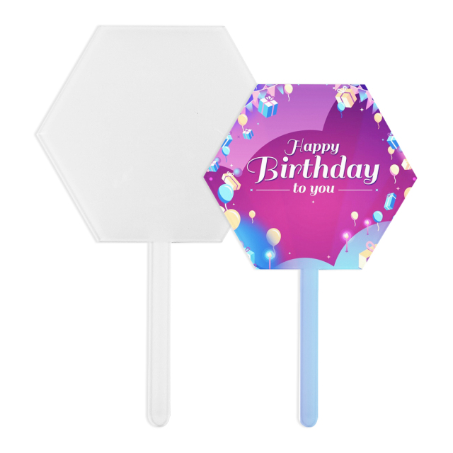 Sublimation Blank Acrylic Cake Toppers Creative Insert Card for Birthday Cake for Heat Transfer Printing Cake Insert