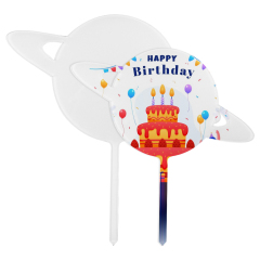 Sublimation Blank Acrylic Cake Toppers Creative Insert Card for Birthday Cake for Heat Transfer Printing Cake Insert