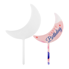 Sublimation Blank Acrylic Cake Toppers Creative Insert Card for Birthday Cake for Heat Transfer Printing Cake Insert