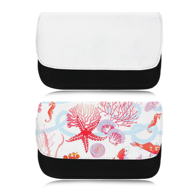 DYE Sublimation Blank Canvas Cosmetic Bag Pencil Pouch Customized Bag