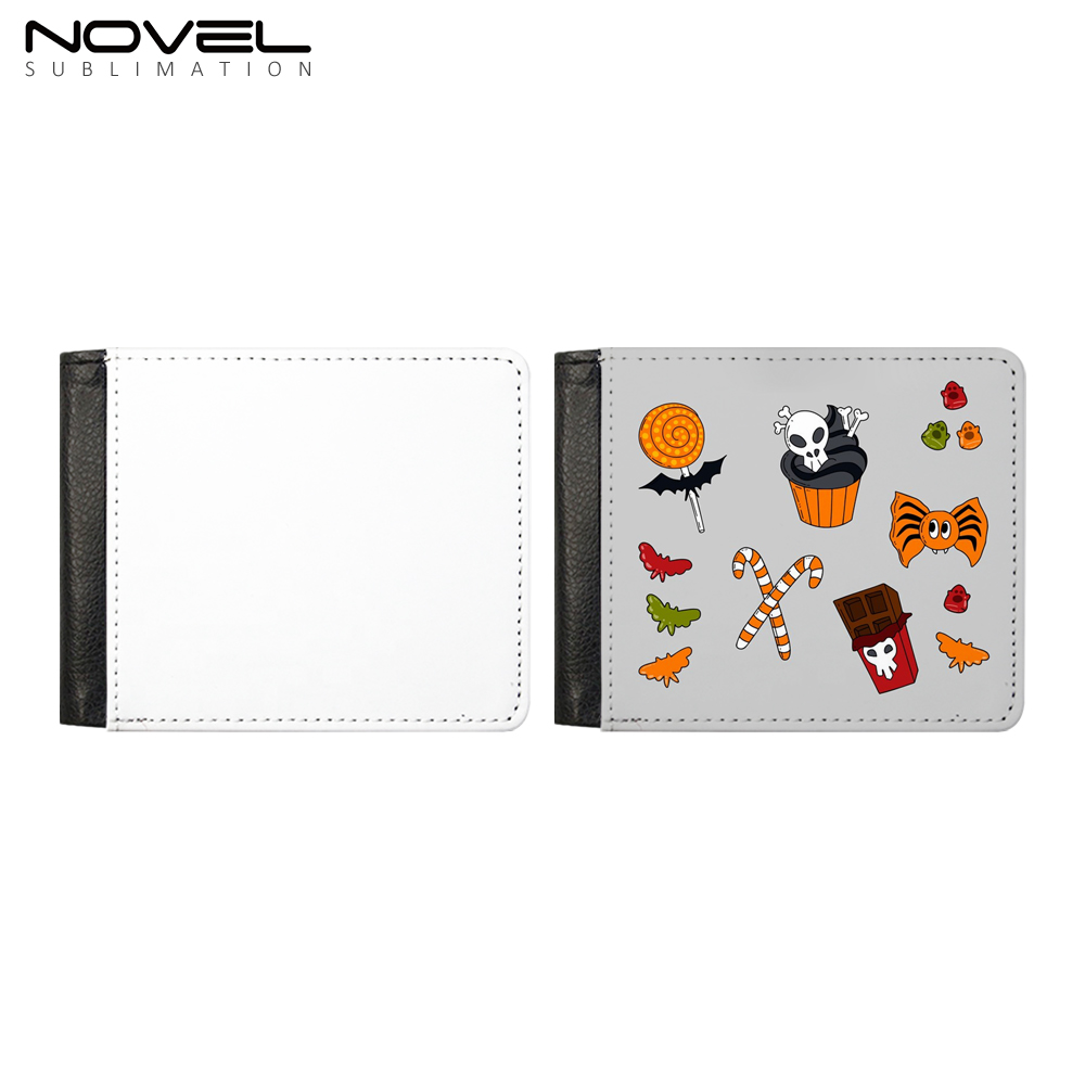 Sublimation Wallet Heat Transfer Wallet Single Side Leather Wallets, Men Wallet with Money Clip And ID, Slim Wallets Bifold Side Flip for Men
