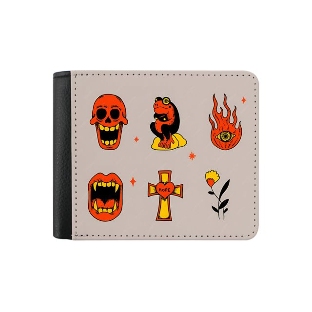 Sublimation Wallet Heat Transfer Wallet Single Side Leather Wallets, Men Wallet with Money Clip And ID, Slim Wallets Bifold Side Flip for Men