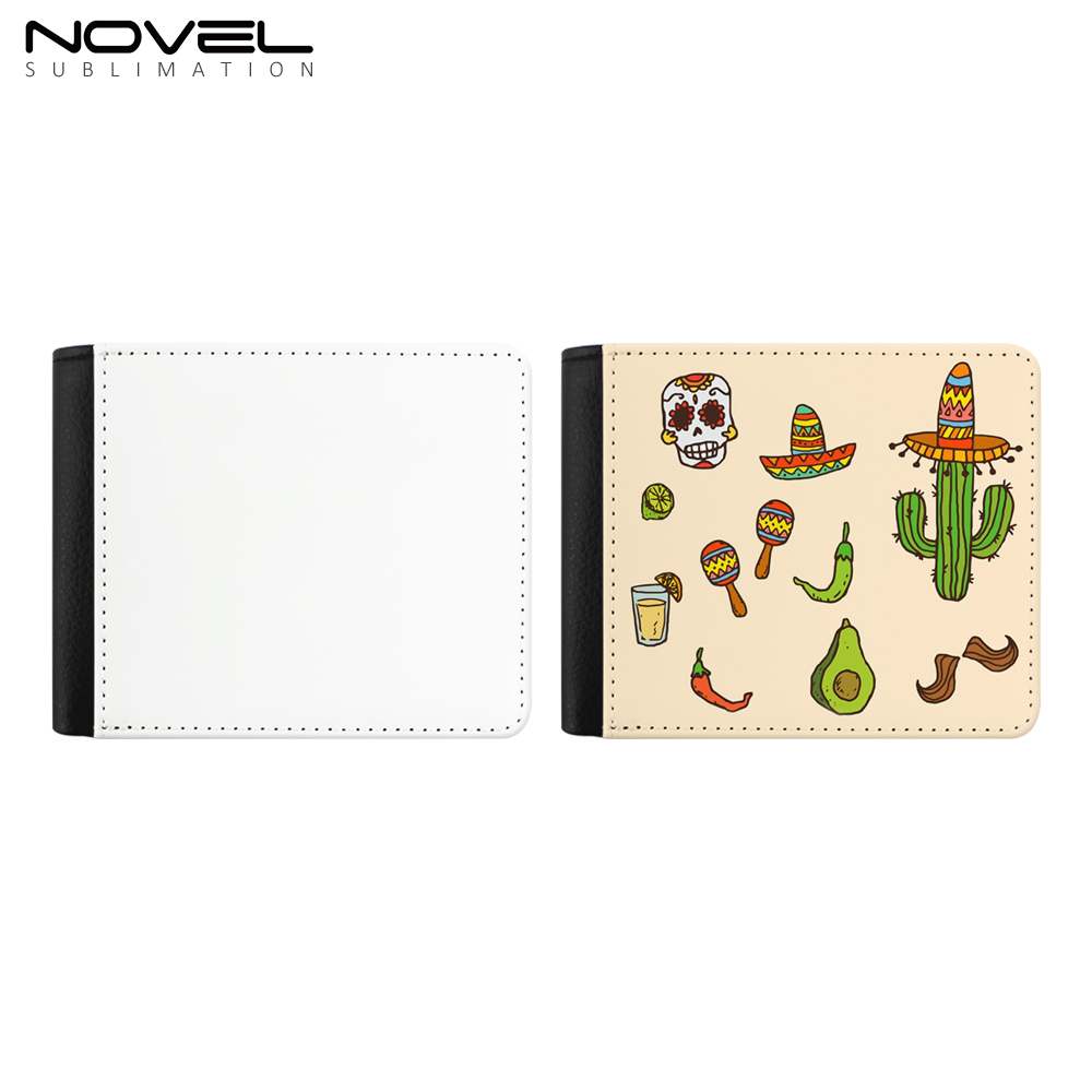 Sublimation Wallet Heat Transfer Wallet Single Side Leather Wallets, Men Wallet with Money Clip And ID, Slim Wallets Bifold Side Flip for Men