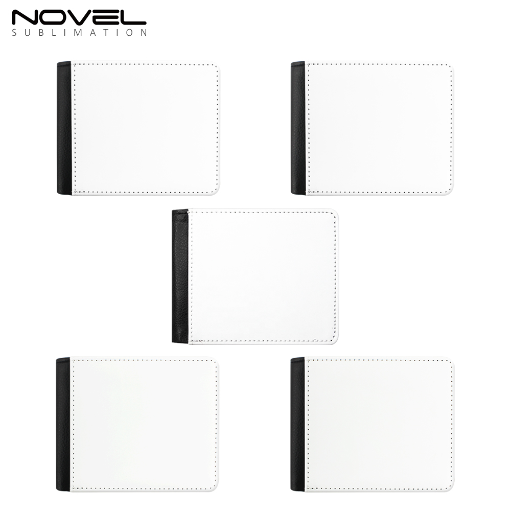 Sublimation Wallet Heat Transfer Wallet Single Side Leather Wallets, Men Wallet with Money Clip And ID, Slim Wallets Bifold Side Flip for Men