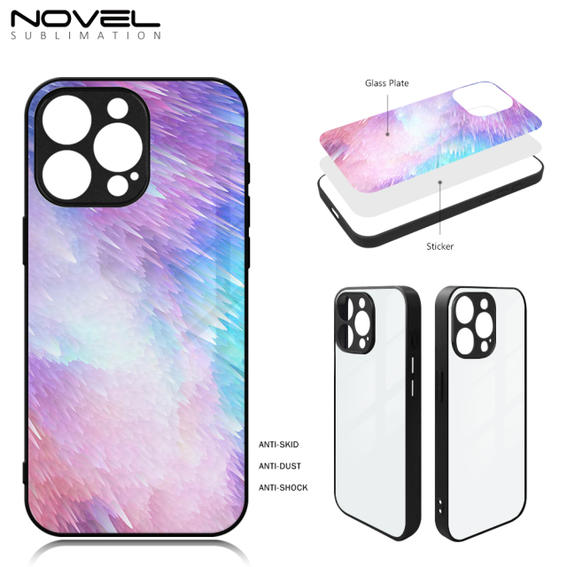 Sublimation TPU Tempered Glass Case Cover For iPhone 15 Series with Fine Camera Hole