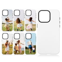 New Arrival 2in1 3D Film case Sublimation cover customized DIY Cell Phone case for iPhone 14/iPhone 15 series
