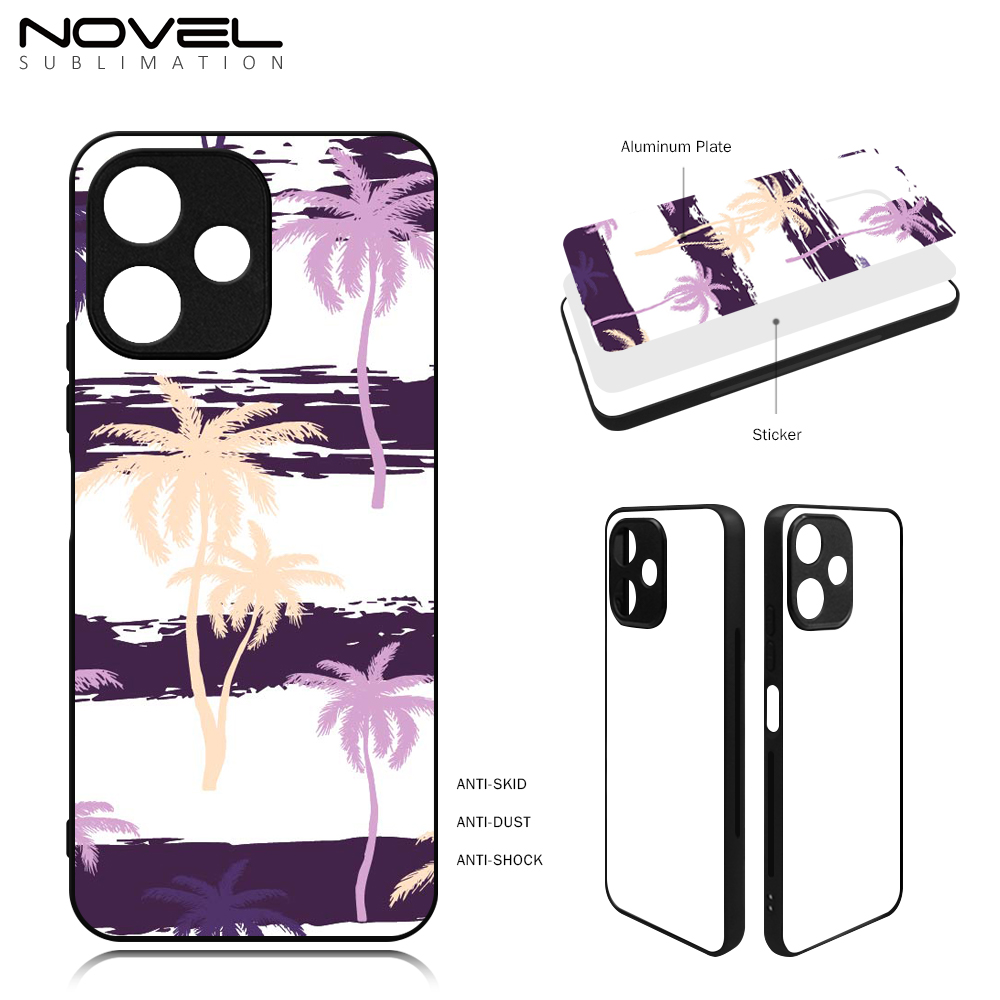Smooth Sides!!! Sublimation Blank 2D TPU Phone Case Cover With Metal Insert for Redmi 12C,Redmi Note 8 Pro,Note 11 Pro,Note 12 R/Redmi 12 5G,Note 12S 4G