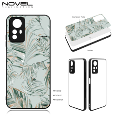 Smooth Sides!!! Sublimation Blank 2D TPU Phone Case Cover With Metal Insert for Redmi Note 8 Pro,Note 11 Pro,Note 12 R/Redmi 12 5G,Note 12S 4G