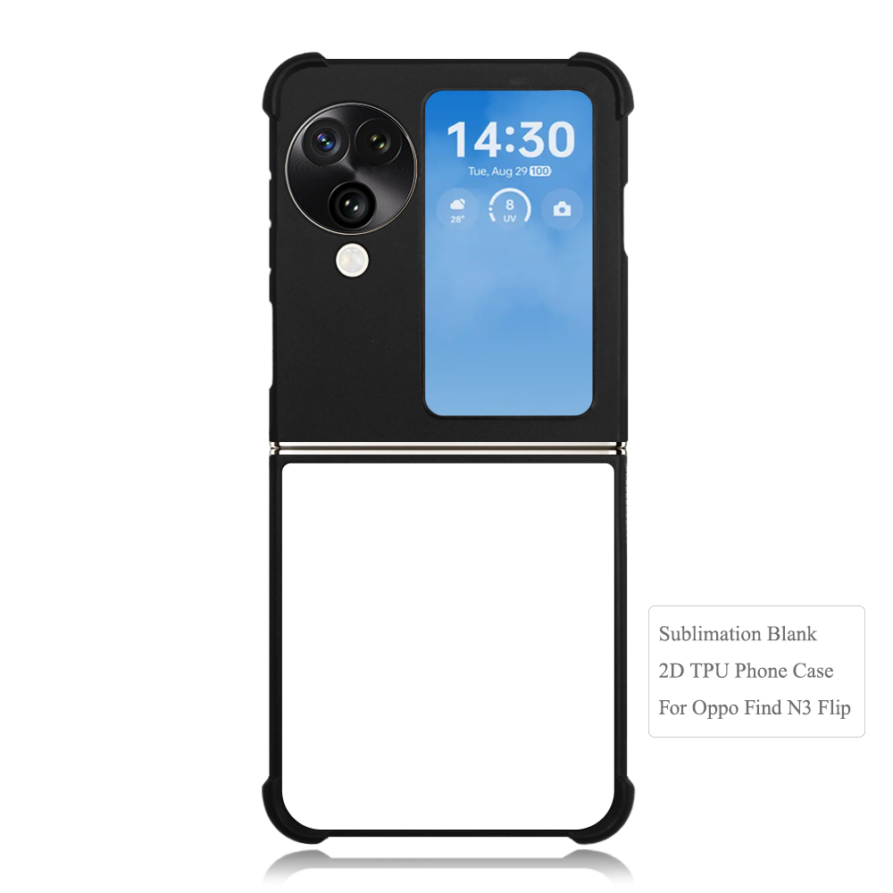 New Arrival Sublimation Blank 2D TPU Phone Case for Oppo Find N2,N3 Flip DIY Shell With Aluminum Insert