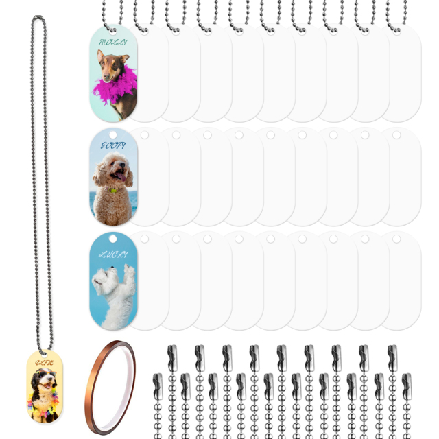 New Arrival Sublimation Aluminum Double Sided Print Dog Tags