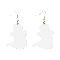 Sublimation Earrings Blank MDF Halloween Ghost Ear Rings Customized Earrings for Making DIY Craft