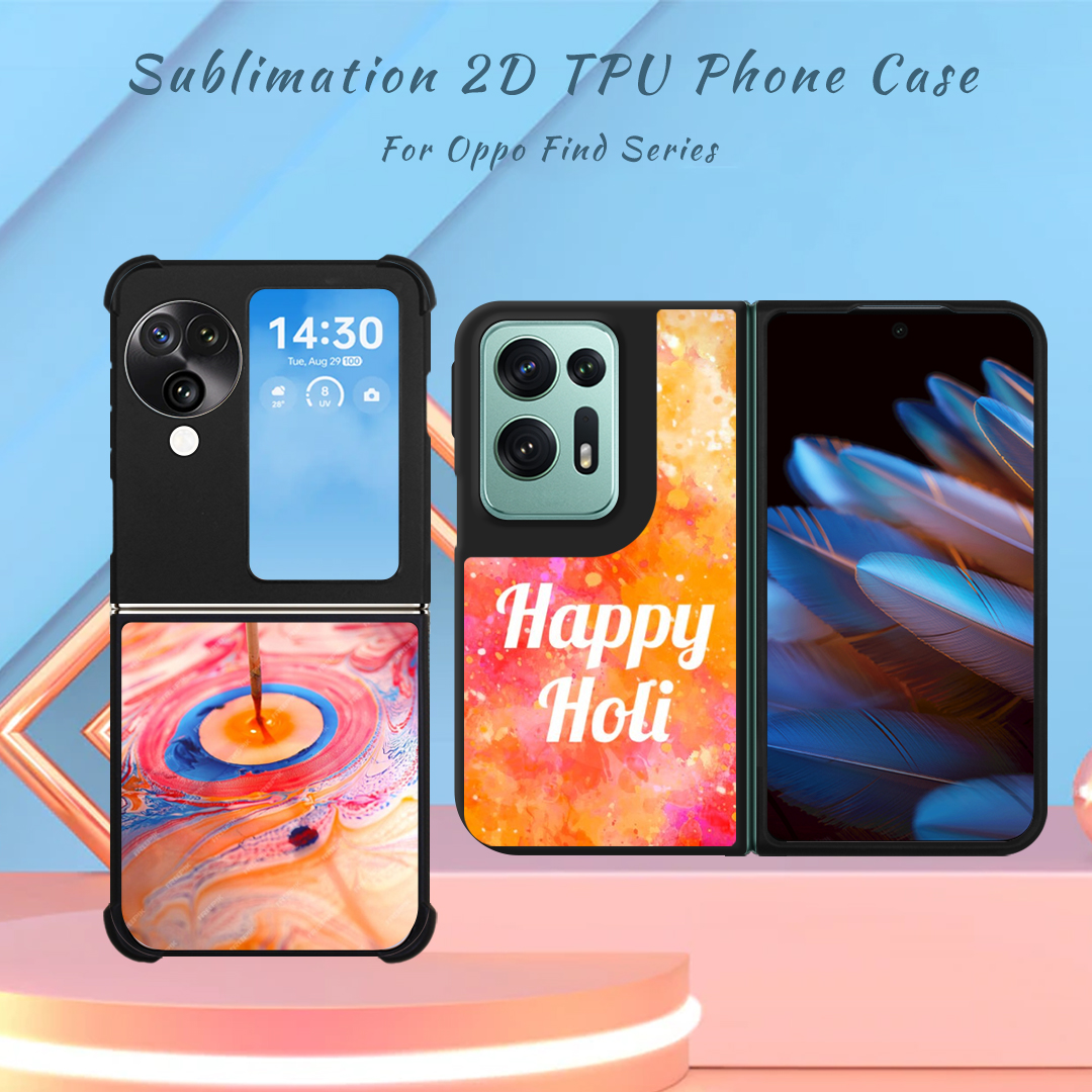 New Arrival Sublimation Blank 2D TPU Phone Case for Oppo Find N2,N3 Flip DIY Shell With Aluminum Insert