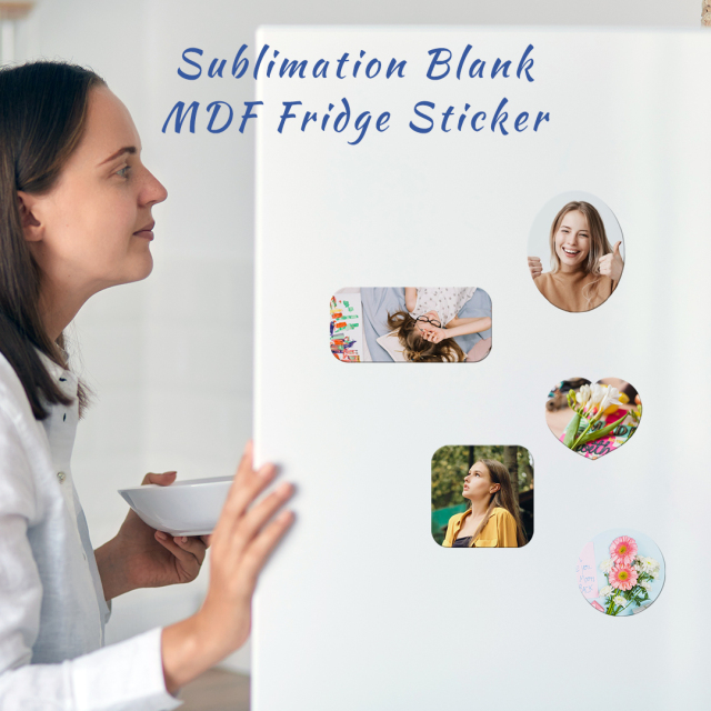 DIY Blank MDF Series Fridge Sticker For Sublimation Printing- Heart Round Square Rectangle