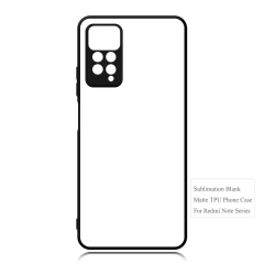 Smooth Sides!!! Sublimation Blank 2D TPU Phone Case Cover With Metal Insert for Redmi Note 8 Pro,Note 11 Pro,Note 12 R/Redmi 12 5G,Note 12S 4G