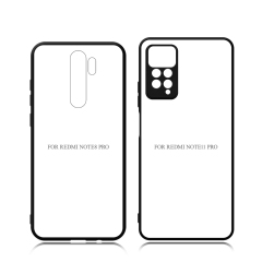 Smooth Sides!!! Sublimation Blank 2D TPU Phone Case Cover With Metal Insert for Redmi Note 8 Pro,Note 11 Pro,Note 12 R/Redmi 12 5G,Note 12S 4G