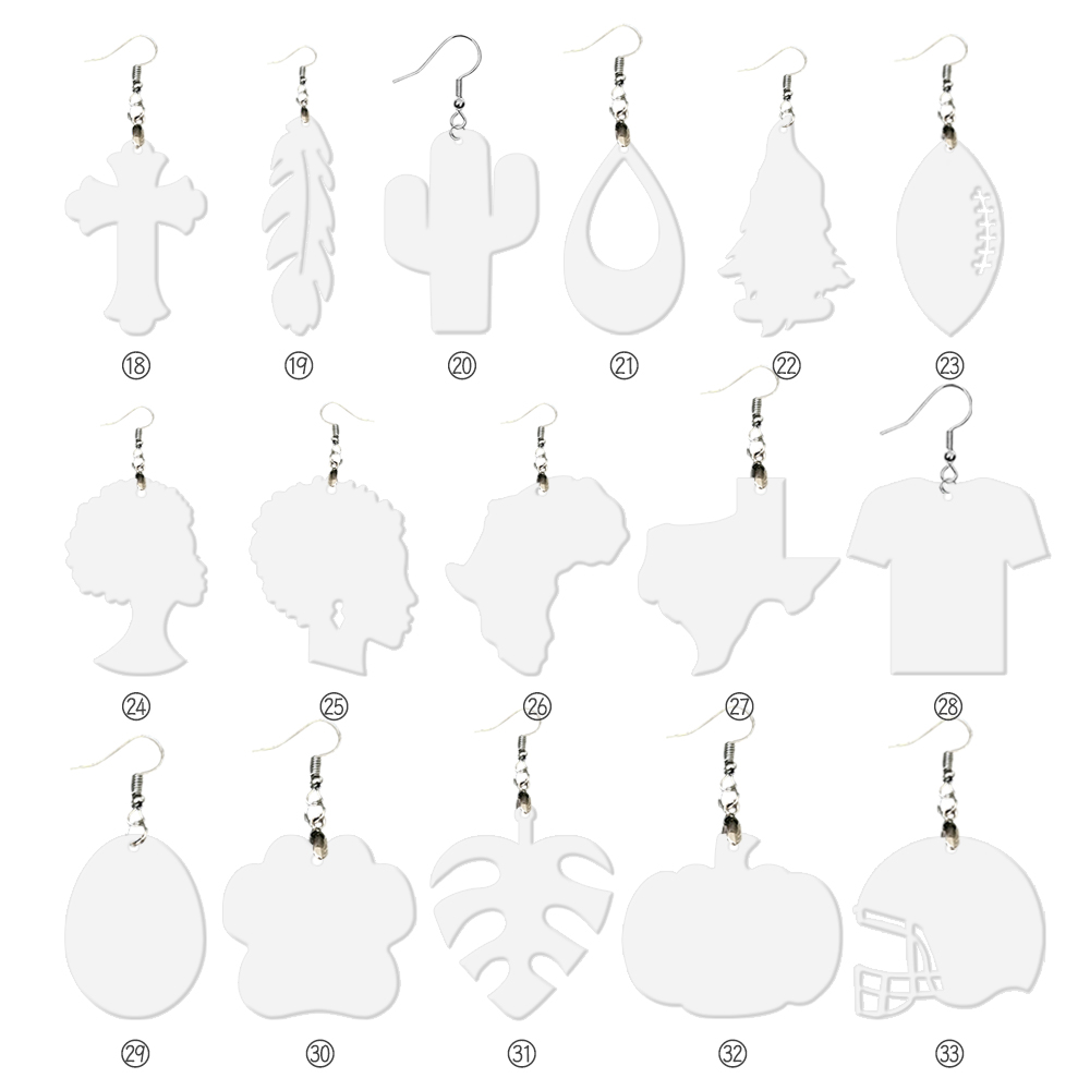 Sublimation Earrings Blank MDF Ear Rings Customized Earrings for Making DIY Craft