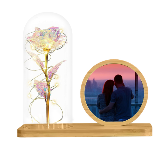 New Arrival Atmosphere Light Photo Frame Table Setting Bamboo Crafts Sublimation Blanks Aluminum Photo Frame