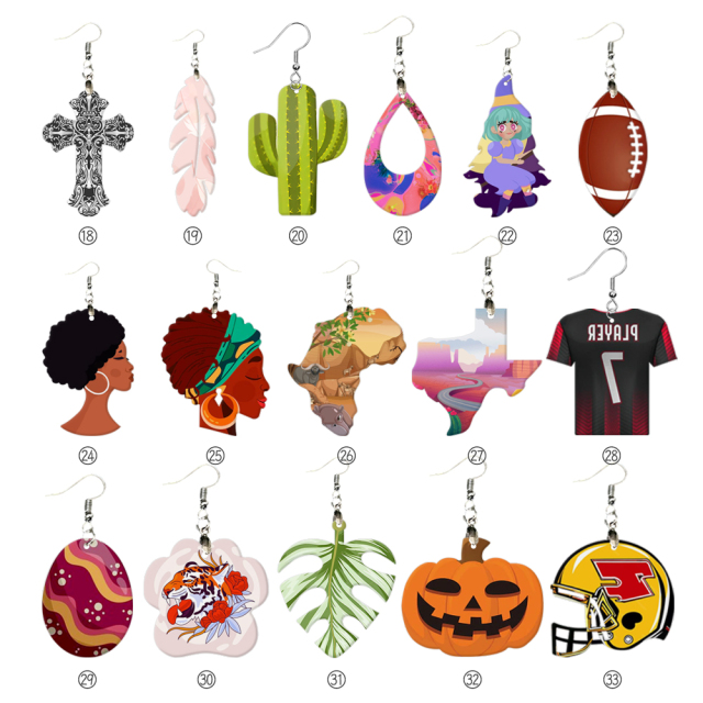 Sublimation Earrings Blank MDF Ear Rings Customized Earrings for Making DIY Craft